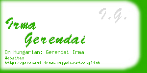 irma gerendai business card